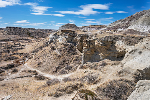 Eroded land formations at Dinosaur Provincial Park, Alberta, Canada