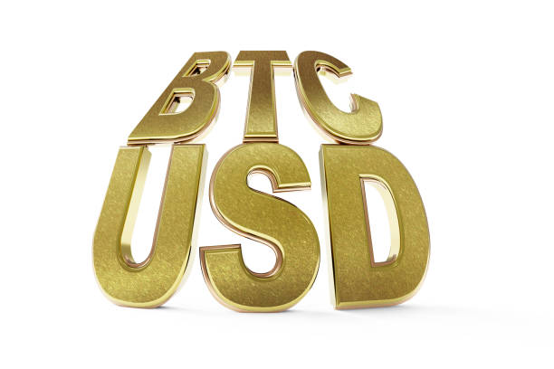 istock Golden word BTC USD in 3d on white background 1493744194