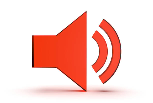 Sound icon 3d rendered isolated on white background  with shadow