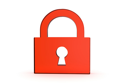 3d rendered padlock  icon isolated on white background with shadow