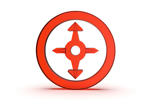 Compass  icon 3d rendered isolated on white  background with shadow