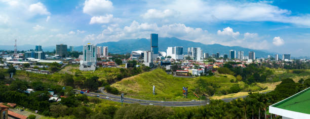Beautiful aerial view of Costa Ricas San Jose city stock photo