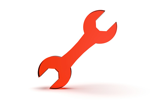 Wrench icon  3d rendered isolated on white background with shadow