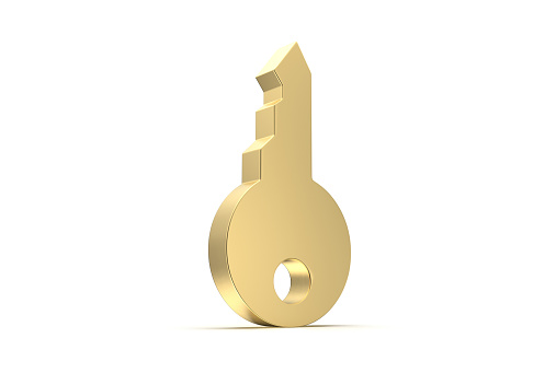 Key icon  3d rendered isolated on white background with shadow