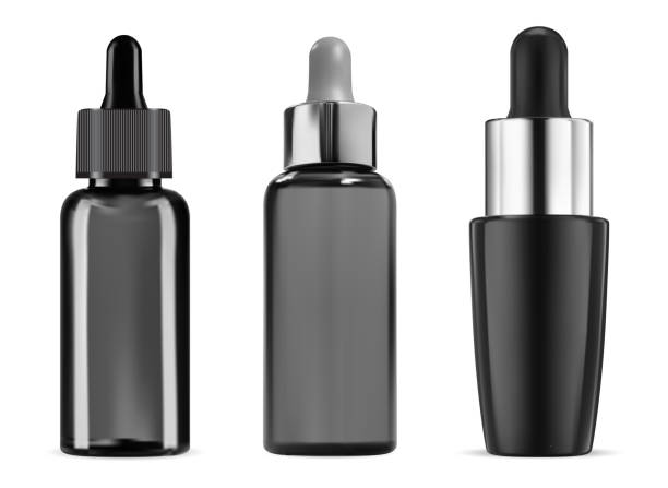 istock Isolated black dropper bottle, cosmetic oil, serum 1493762253
