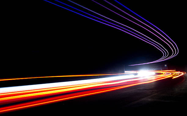istock Car light trails in the tunnel 149376230