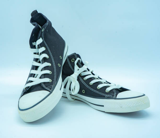 image of black and white sneakers