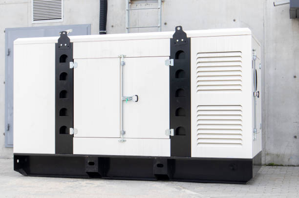 istock Mobile, standby industrial diesel generator for emergency power supply. Generator with internal combustion engine. For emergency use of electricity outdoors. 1493771065
