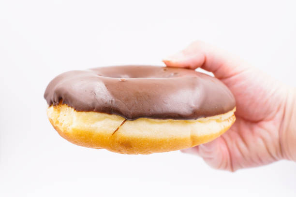 istock Yummy milk chocolate coated donut 1493771687
