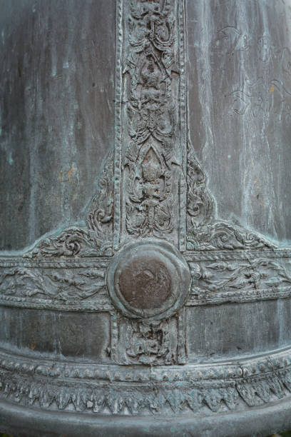 istock Patterns commonly seen on bells hanging in temples in Thailand. which will be cast from brass mixed with copper 1493786986
