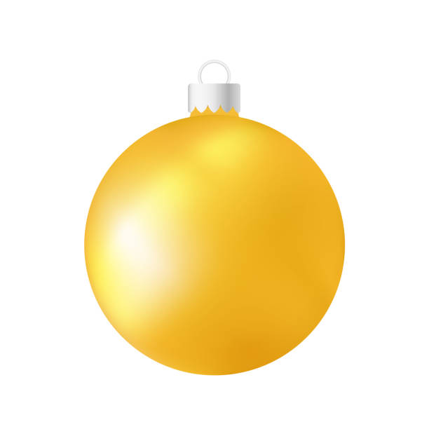 istock Yellow Christmas tree toy or ball Volumetric and realistic color illustration 1493788698