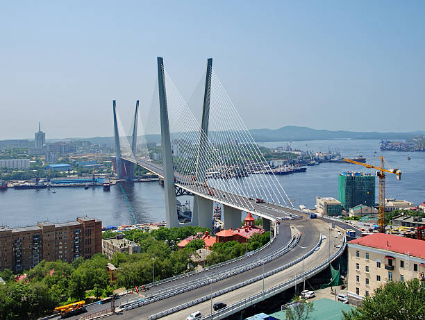 istock Guyed bridge in the Vladivostok 149379297
