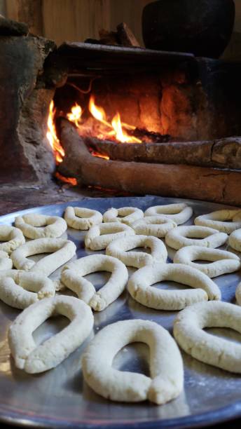 istock Sweet sprinkle biscuit with rustic stove in the background 1493794599