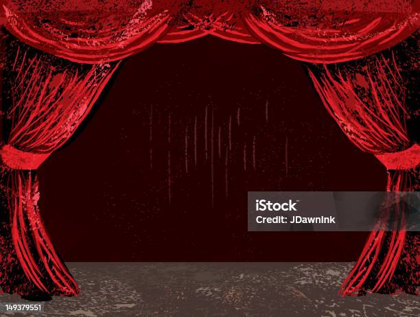 Theater Bühne Und Roten Vorhängen Stock Vektor Art und mehr Bilder von Vorhang - Vorhang, Bühnentheater, Theateraufführung