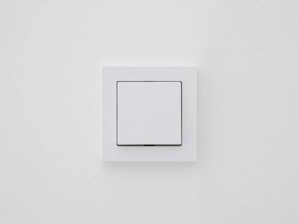 moderno interruttore della luce nel muro. - wall switch foto e immagini stock