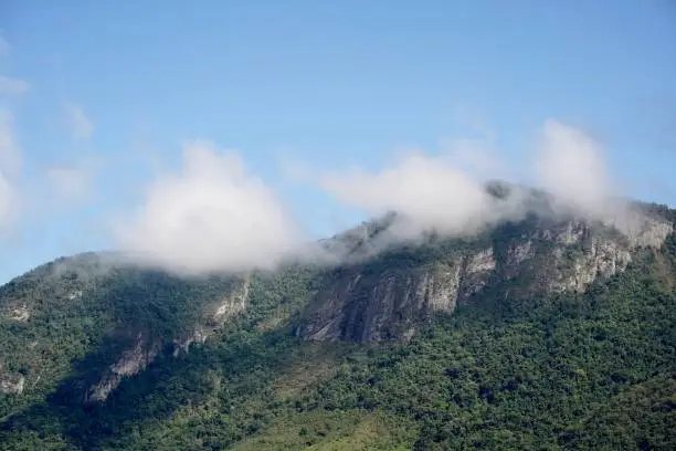 Brazilian mountains near Pedra do Baú, with clouds passing