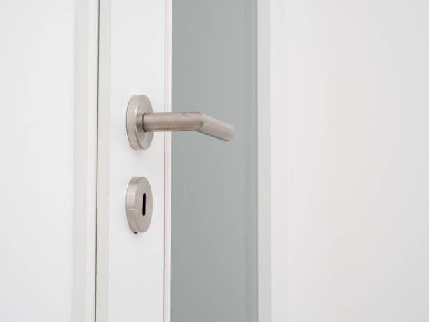 istock White glass door to the room. 1493810632