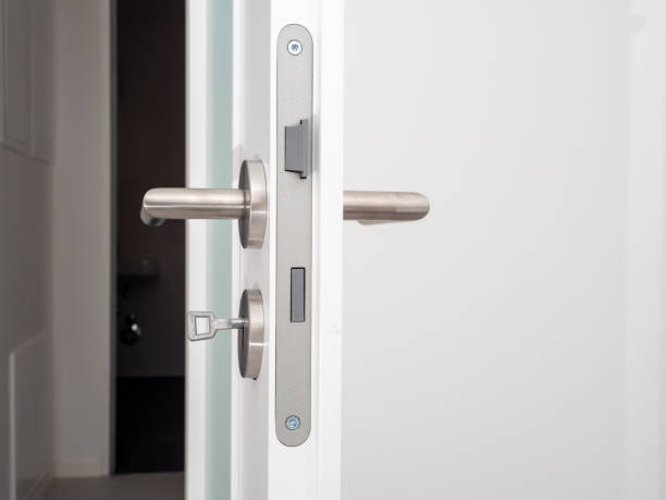 istock White glass door to the room. 1493813949