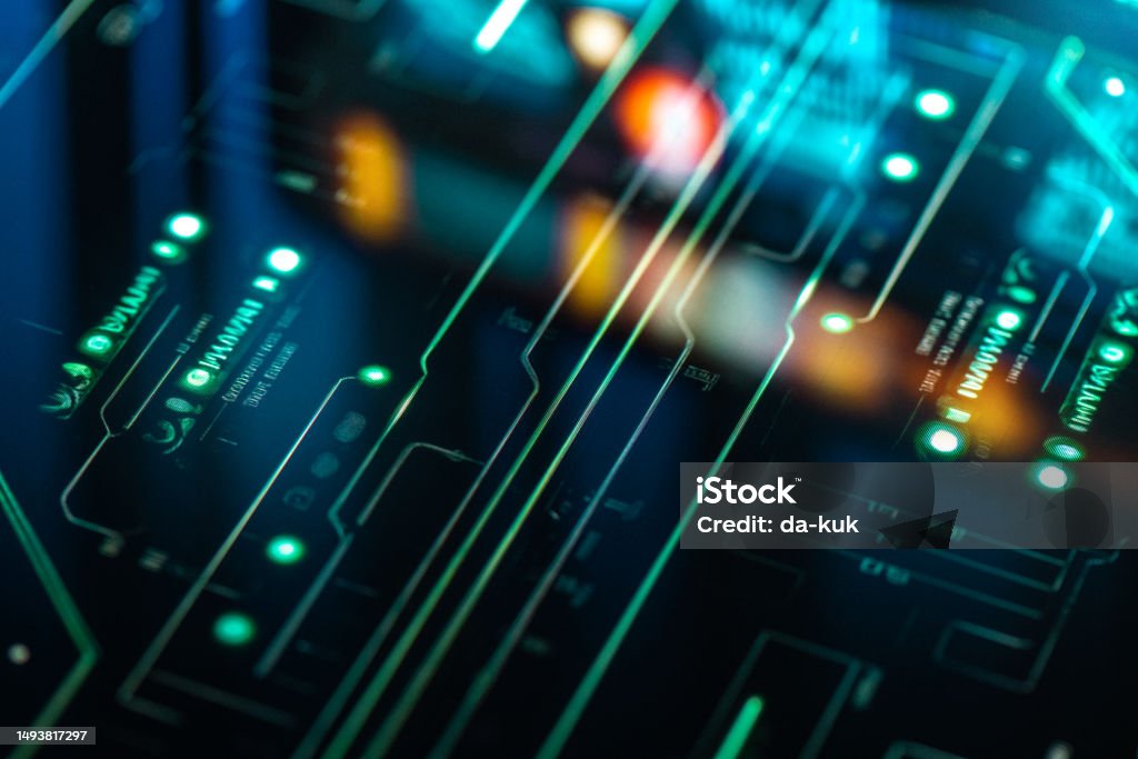 Modern Circuit Board Development Layout On Digital Screen Stock Photo ...