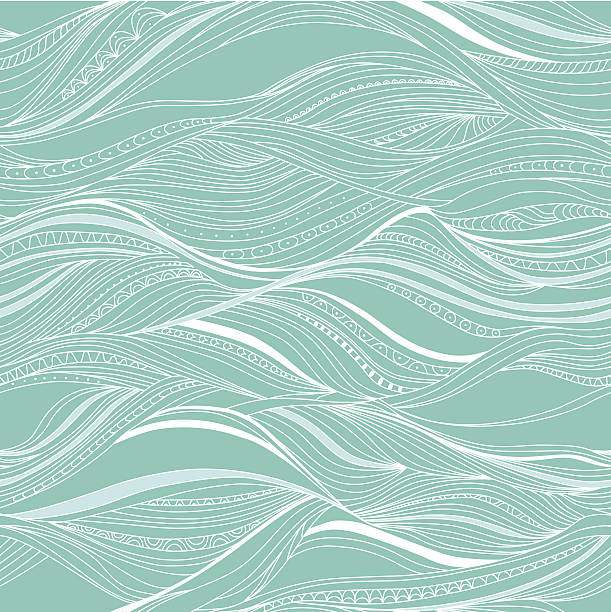 Waves of the sea Vector seamless abstract pattern, waves of the sea. wind backgrounds stock illustrations