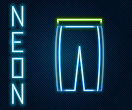 Glowing neon line Golf pants icon isolated on black background. Sport equipment. Sports uniform. Colorful outline concept. Vector.