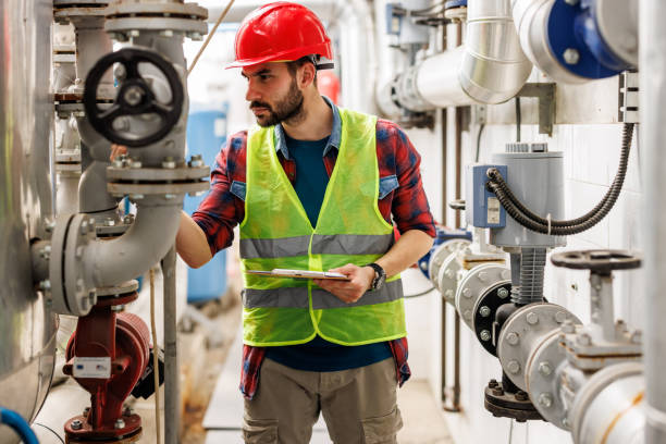 istock Young Man Working in Heating Plant Filing Reports 1493827564