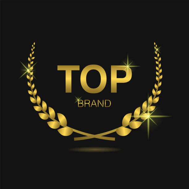 istock Top brand golden laurel wreath symbol 1493830086