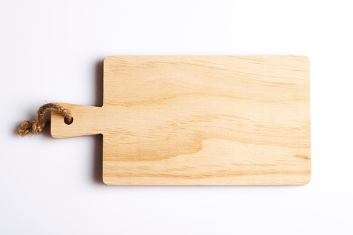 Wood cutting board  on white background