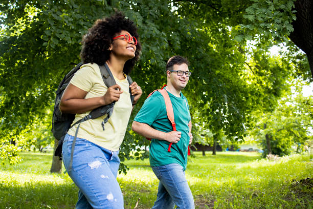 istock Young couple enjoys their time in nature 1493839949