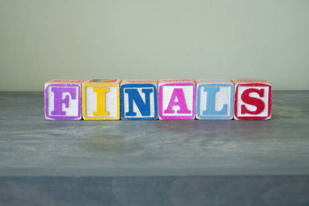 istock Toy wooden blocks spelling FINALS 1493843203