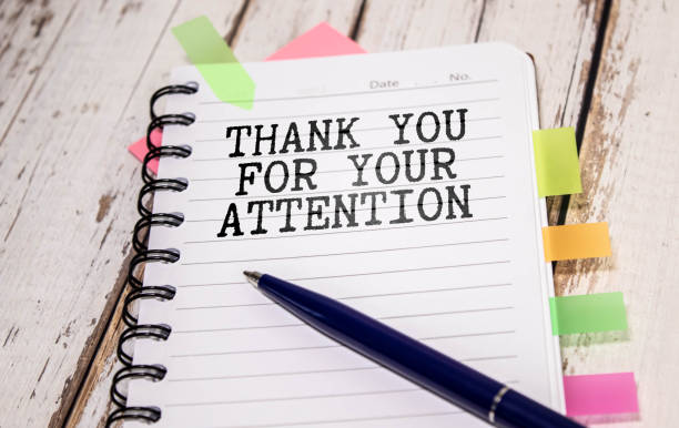 istock Creative concept Thank You For Your Attention text on notebook on wooden background. 1493846655