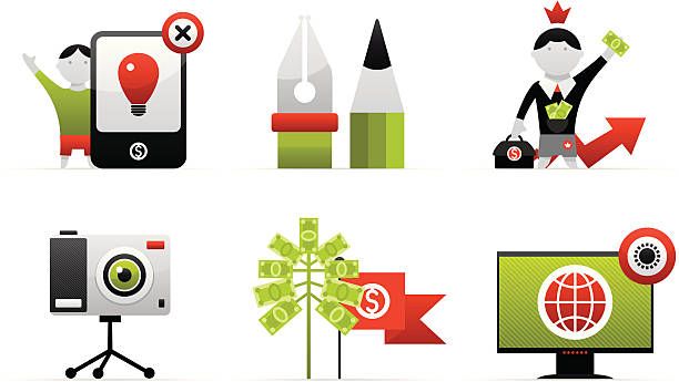 business icons vector art illustration