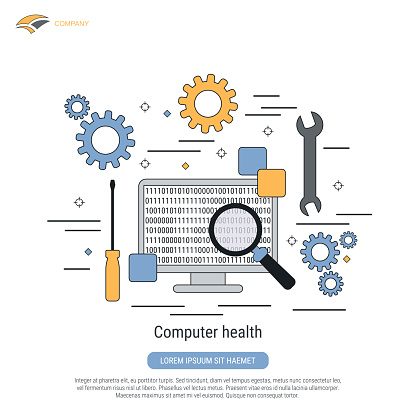 Computer Health Risks Animation Computer Health Vector Concept Stock Illustration - Download Image Now ...