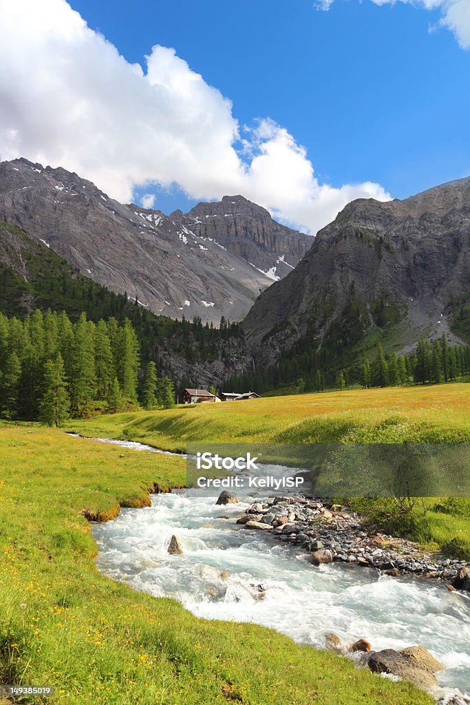 Góry i rzekę - Zbiór zdjęć royalty-free (Davos)