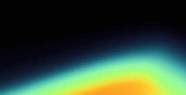 istock Vibrant glowing grainy green orange black color gradient background, abstract wave on black, grainy texture, copy space 1493866362