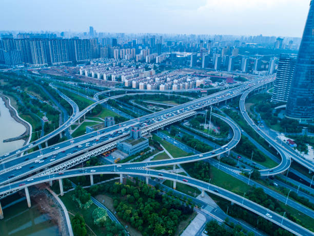 istock Modern city flyover overlooking, Changsha, China 1493868985