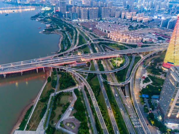 istock Modern city flyover overlooking, Changsha, China 1493869262