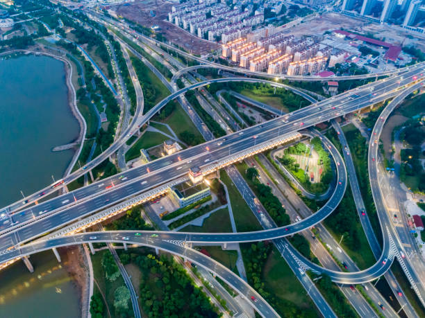 istock Modern city flyover overlooking, Changsha, China 1493869281
