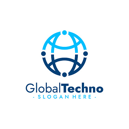 Global technology icon symbol vector. Network and science template design.