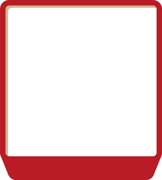 빨간색 사각형 3d 프레임, 간단한 벡터 그림 - triangle square shape label symbol stock illustrations