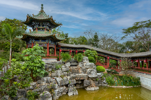 Ancient buildings of luxurious ancient Chinese traditional royal gardens