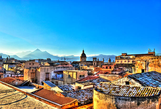 View of Palermo with roofs in high dynamic range. Sicily- Italy