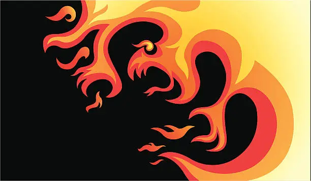 Vector illustration of dangerous fire