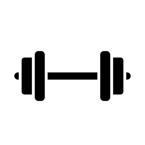 Dumbbell icon vector design templates simple and modern Dumbbell icon vector design templates simple and modern isolated on white background Barbell stock illustrations