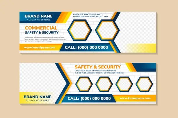 Vector illustration of commercial safety and security banner, safety first, health and safety vector illustrator