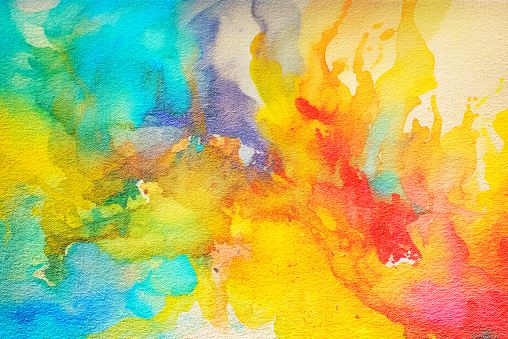 Watercolor painting on cold press paper