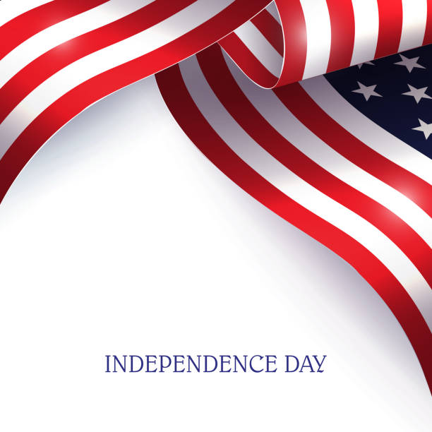 istock Illustration of a wavy USA flag, American national symbol 1493889439