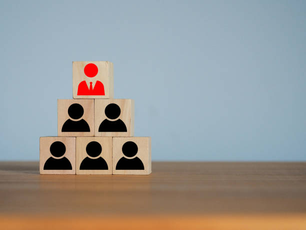 istock Organizational structure of team leaders and employees 1493891359