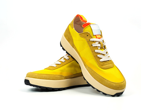 Yellow Shoes on White Background