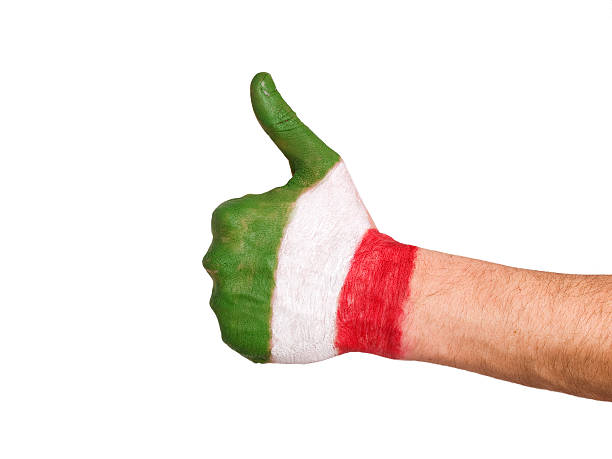 istock Hand painted flag Italy expressing positivity 149390308